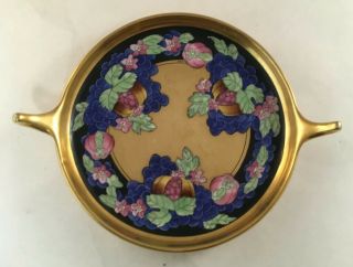 Antique Pickard Porcelain Heavy Gold Gilt Two Handled Nappy Dish Signed Tol.