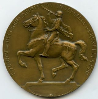 1910 Belgium Bronze Medal Brussels International Exposition By Devreese 70mm