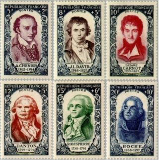 Ebs France 1950 Celebrities Of The French Revolution Of 1789 Yt 867 - 872 Mnh
