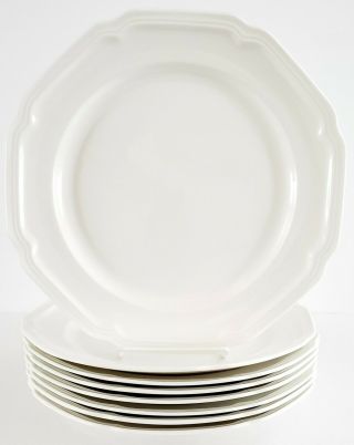 Set Of 8 Mikasa Ultima,  Antique White Hk 400 Dinner Plates 10 5/8 "