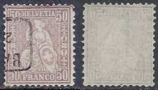 Switzerland Helvetia 1881 (granite Paper) 50c Vfu Sauber Gestempelt ?