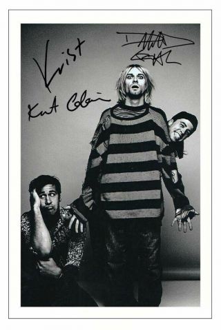 Nirvana Group Signed Autograph Photo 6x4 Print Kurt Cobain Dave Grohl Kovoselic