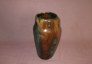 Weller Pottery American Arts & Crafts Multi Color Drip Experimental Vase 7 1/4 "