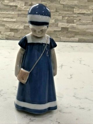 Vtg Bing & Grondahl " Else " Girl With Purse Figurine 1574 Retired Darling
