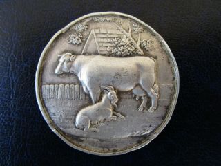 1898 British Dairy Farmers Association Sterling Silver Medal By J.  A.  Restall 42g