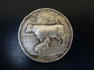 1898 BRITISH DAIRY FARMERS ASSOCIATION Sterling Silver Medal by J.  A.  Restall 42g 3