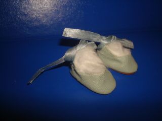 Vtg 1950s Doll Blue Oilcloth Slippers/shoes - Ginny Vogue/muffie/mdm Alexander/8 "