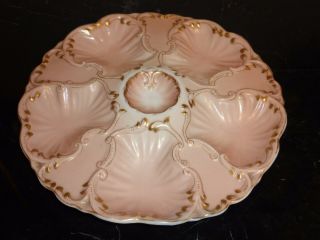 Antique Marx & Gutherz Carlsbad Handpainted Oyster Plate