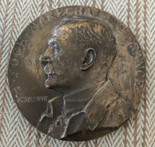 Antique Marshall Foch Bronze Medal French Prud 