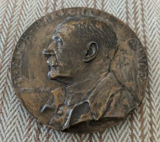 Antique Marshall Foch Bronze Medal French Prud ' homme Armistice World War I 2