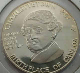 1981 Charlottetown P.  E.  I.  Confederation Silver Trade Dollar,  Stamped 00010
