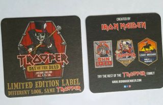 Iron Maiden Trooper Beer DAY Of DEAD Two 2 Bar Mats LTD EDITION x2 2