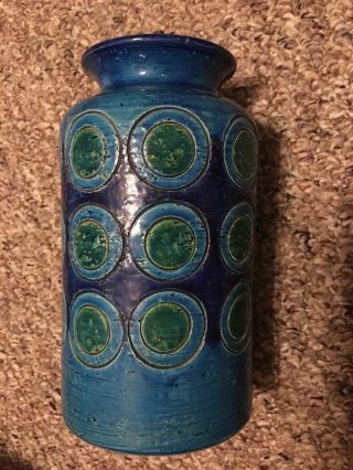 Rosenthal Netter Vintage Mid Century Modern Mcm Vase Blue Green Circles