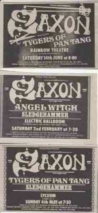 Saxon : 3 Small Concert Adverts - 1980