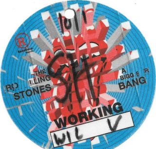 The Rolling Stones A Bigger Bang Tour Concert Backstage Pass