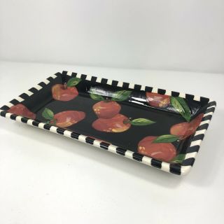Droll Designs Red Apple Rectangular Platter 13”x 7 "