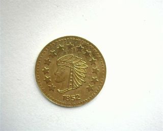 (1852) California Gold Round Half Dollar Token Brilliant Uncirculated