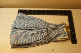 Vtg Dress,  Fits Dollikin,  Revlon,  Cissy Blue And White Striped Red Buttons