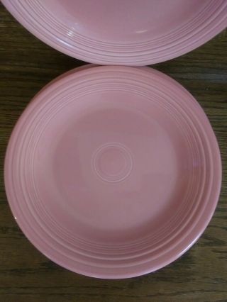 9 Vintage Fiesta Ware Homer Laughlin Pink 10 - 1/2 " Dinner Plates Lead