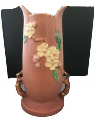 Vintage 1949 Roseville Art Pottery Apple Blossom Yellow Flower 389 - 10 Vase 12”t