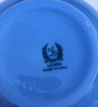 Lenox Apple Blossom Blue Cream Soup Bowls With Green Mark 3