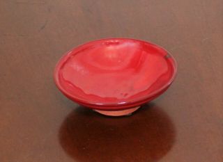 Vintage 1996 Ben Owen Iii Chinese Red Glaze On Red Clay Pottery Bowl