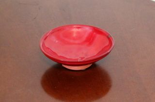 Vintage 1996 BEN OWEN III Chinese Red Glaze on Red Clay Pottery Bowl 2