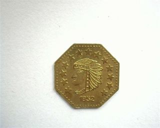 (1852) California Gold Octagonal Half Dollar Token Uncirculated