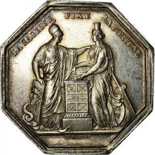 [ 718435] France,  Medal,  Banque De France,  An Viii,  Dumarest,  Ms (60 - 62),  Silver