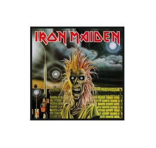 Iron Maiden Patch Iron Maiden Band Logo Official Black Woven (10cm X 11cm)