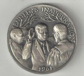 1961 President Jfk John F.  Kennedy Inauguration Silver Longines Medal Coin