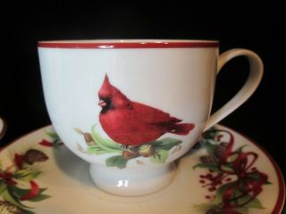 BETTER HOMES & GARDEN EXCLUSIVELY BY HOME INTERIOR RED BIRD 7 FOOTED CUP SAUCER 2