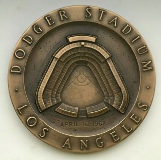 1962 Dodger Stadium Opening Day Bronze Inaugural Medal 2 - 1/2 Inch Los Angeles