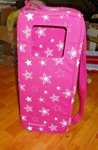 American Girl 18 " Doll Carrier Pink Star Travel Tote Accessory Carrying Case
