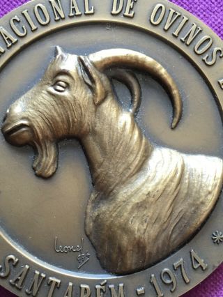 Antique rare bronze Medal of third national sheep and goats competition,  1974 2