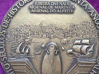 rare antique bronze medal of Alfeite arsenal,  1979 3