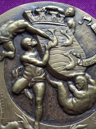 Antique and rare bronze medal of Matosinhos City 1984 2