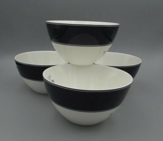 Lenox China Kate Spade Nags Head Navy Cereal / All Purpose Bowls - Set Of Four