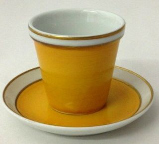 6 Vintage Limoges Frances Espresso Cups & Saucer Set_gold Trim