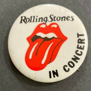 Vintage 1980 ' s ROLLING STONES In Concert Pinback Button Mick Jagger 2