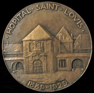 Antique Bronze Medallion French Raimond Jacques Sabouraud Saint Louis Hospital