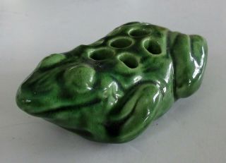 Vintage Antique Brush - Mccoy Arts & Crafts Frog Flower Frog Kolorkraft Green 060