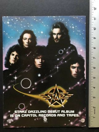 1976 8.  5x11 " Starz Debut Album Promo Ad