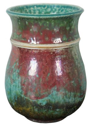 1991 Stu Wheeler Glazed Ceramic Bud Vase Art Pottery Vessel Pot Jar 6 "