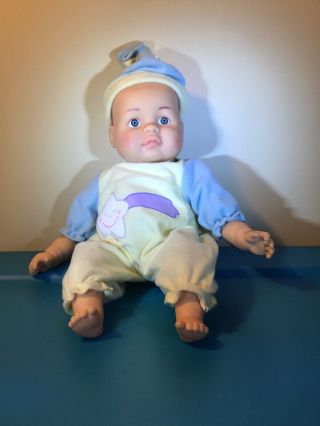 2002 Cititoy Talking Baby Doll With Blue Yellow Purple Sleeper 12 " Tall