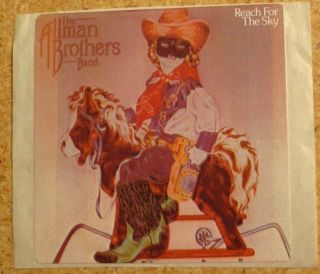 Allman Brother 1980s Vintage Promo Sticker Reach For The Sky Rock Band