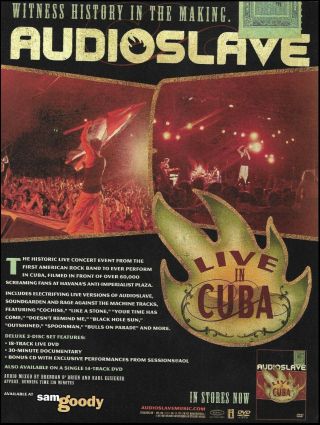 Audioslave Live In Cuba Dvd Advertisement 8 X 11 Ad Print Chris Cornell Ratm
