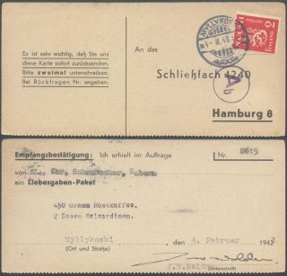 Finland Wwii 1943 - Postcard To Hamburg Germany - Censor V23/19