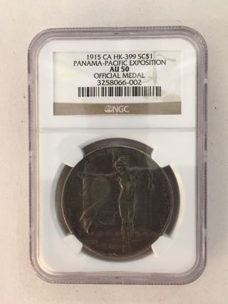 1915 Panama Pacific Exposition Medal So Called Dollar Metal Grade Ngc Au - 50