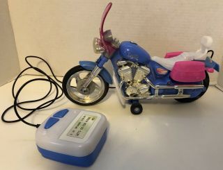 1998 Barbie Tethered Motorcycle Blue Pink